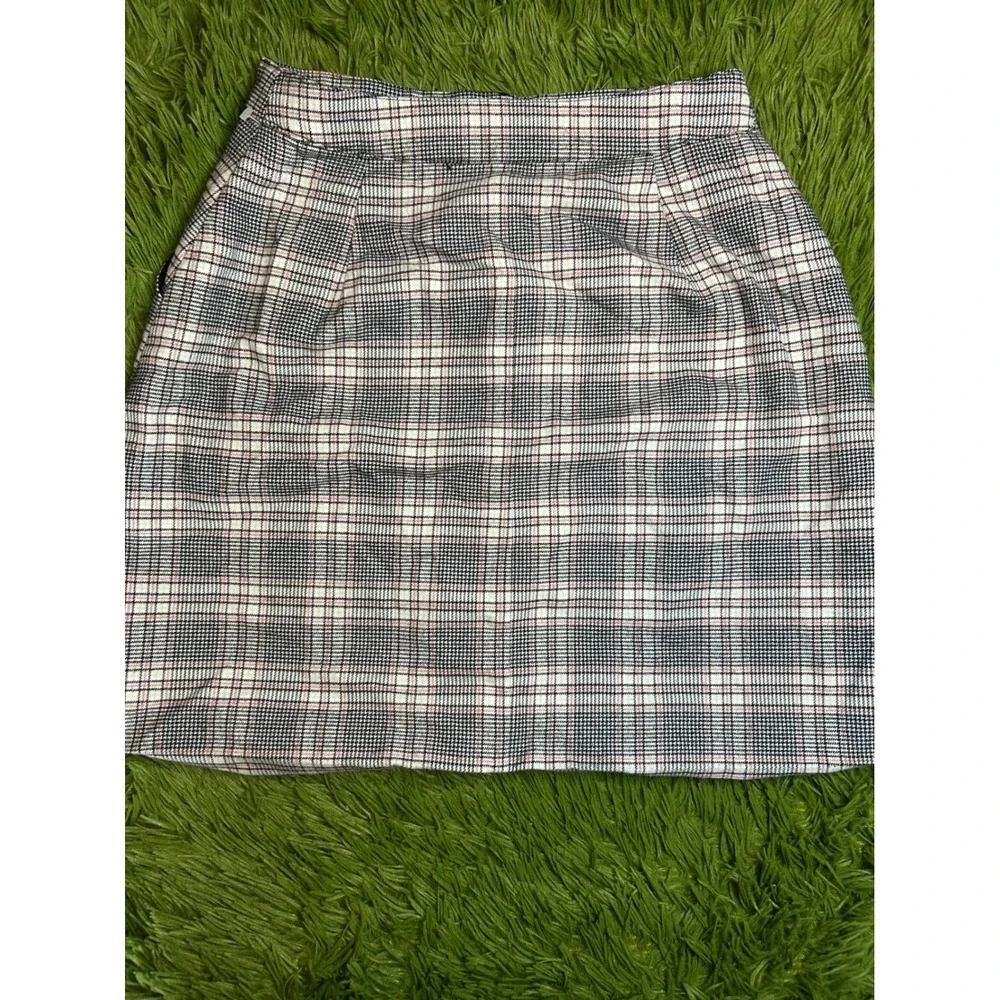 Hollister Skirt Women S Pink Black Ultra High-Rise Plaid Mini Button-Front Y2K - Picture 6 of 8
